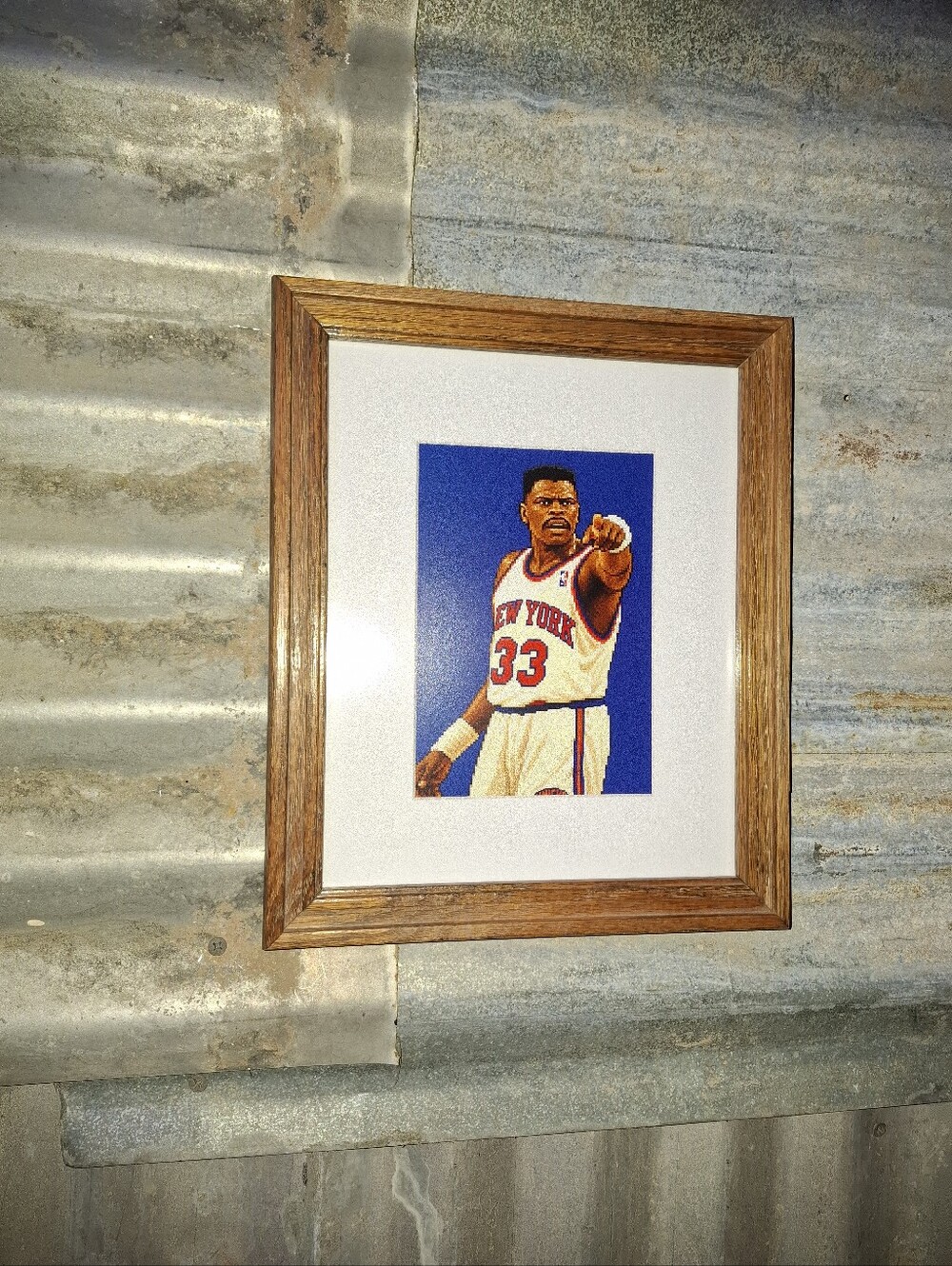 8 Bit Patrick Ewing Retro NBA New York Knicks Framed Art Print By Neon Nicho